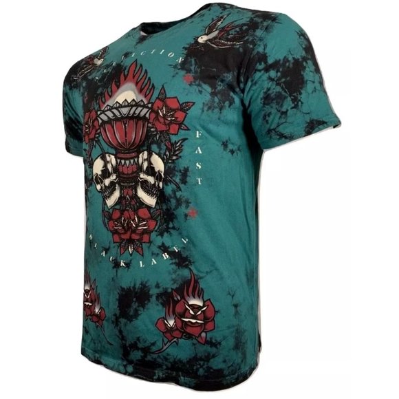 AFFLICTION Men's T-Shirt S/S SCARED TOUCH Black - Picture 3 of 12